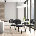 Mid Century Modern Upholstered Dining Chairs - Set of 4