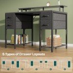 47" LED Gaming Desk with 4 Drawers & Outlets