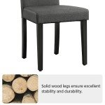 Set of 4 Dark Grey Upholstered Dining Chairs