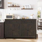55" Modern Farmhouse Buffet Cabinet with Storage