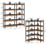 Rolanstar 5-Tier Reversible Corner Bookshelf - Rustic Brown