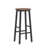 Set of 2 Rustic Brown Bar Stools