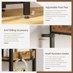 Rolanstar 5-Tier Reversible Corner Bookshelf - Rustic Brown