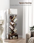 Rustic 6-Tier Tree Bookshelf with Cabinet and Light
