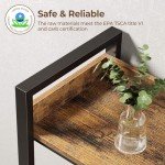 Rolanstar 5-Tier Reversible Corner Bookshelf - Rustic Brown