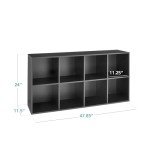 8-Cube Storage Organizer with Removable Back Panels - Black