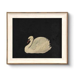 Vintage Swan Canvas Wall Art for Home Decor
