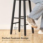 Set of 2 Rustic Brown Bar Stools