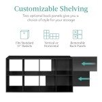 8-Cube Storage Organizer with Removable Back Panels - Black