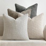 Neutral Decorative Chenille Throw Pillow Covers - Set of 4