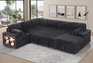 Oversized U-Shaped Sleeper Sofa with Storage