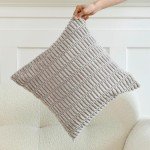 Set of 2 Corduroy Throw Pillow Covers - Grey