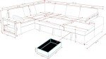 Oversized U-Shaped Sleeper Sofa with Storage