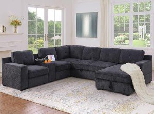Oversized U-Shaped Sleeper Sofa with Storage