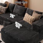 Ovio 104" Cloud L-Shaped Sofa in Grey