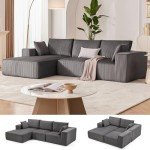 Dark Grey Modular L-Shape Sectional Sofa