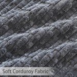 Set of 2 Corduroy Throw Pillow Covers - Grey