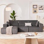 Dark Grey Modular L-Shape Sectional Sofa