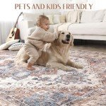 Boho Vintage 8x10 Washable Area Rug - Camel