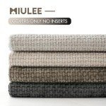 Neutral Decorative Chenille Throw Pillow Covers - Set of 4