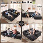 Ovio 104" Cloud L-Shaped Sofa in Grey