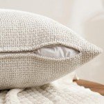 Neutral Decorative Chenille Throw Pillow Covers - Set of 4