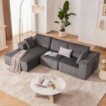 Dark Grey Modular L-Shape Sectional Sofa
