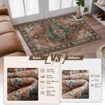 Ciicool Vintage Washable 2x3ft Boho Area Rug