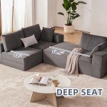Dark Grey Modular L-Shape Sectional Sofa