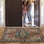 Ciicool Vintage Washable 2x3ft Boho Area Rug