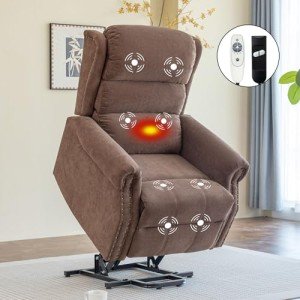 Oversized Power Lift Recliner with Massage and Heat