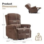Oversized Power Lift Recliner with Massage and Heat