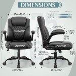 Ergonomic Black Leather Office Chair with Wheels