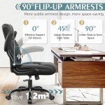 Ergonomic Black Leather Office Chair with Wheels