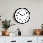 DAXSMY 8-Inch Silent Battery-Operated Wall Clock