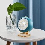 Retro Green Analog Alarm Clock with Night Light