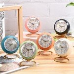 Retro Green Analog Alarm Clock with Night Light