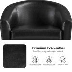 Set of 2 Faux Leather Barrel Accent Chairs