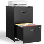 Black Metal 2-Drawer Locking File Cabinet