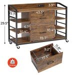 Rustic Brown 2-Drawer File Cabinet with Lock
