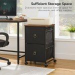 Rolling File Cabinet with 2 Drawers - Black/Brown