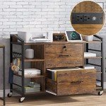 Rustic Brown 2-Drawer File Cabinet with Lock