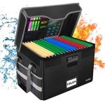 Fireproof File Box with Lock and Mesh Pockets