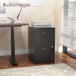 Black Metal 2-Drawer Locking File Cabinet