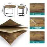 Rustic Round Nesting Coffee Table Set of 2