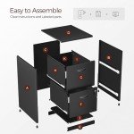 Black Metal 2-Drawer Locking File Cabinet