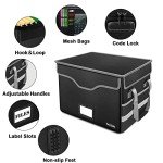 Fireproof File Box with Lock and Mesh Pockets