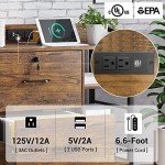 Rustic Brown 2-Drawer File Cabinet with Lock