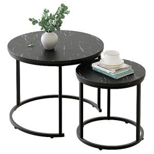 Modern Round Nesting Coffee Tables Set of 2