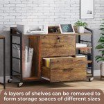 Rustic Brown 2-Drawer File Cabinet with Lock